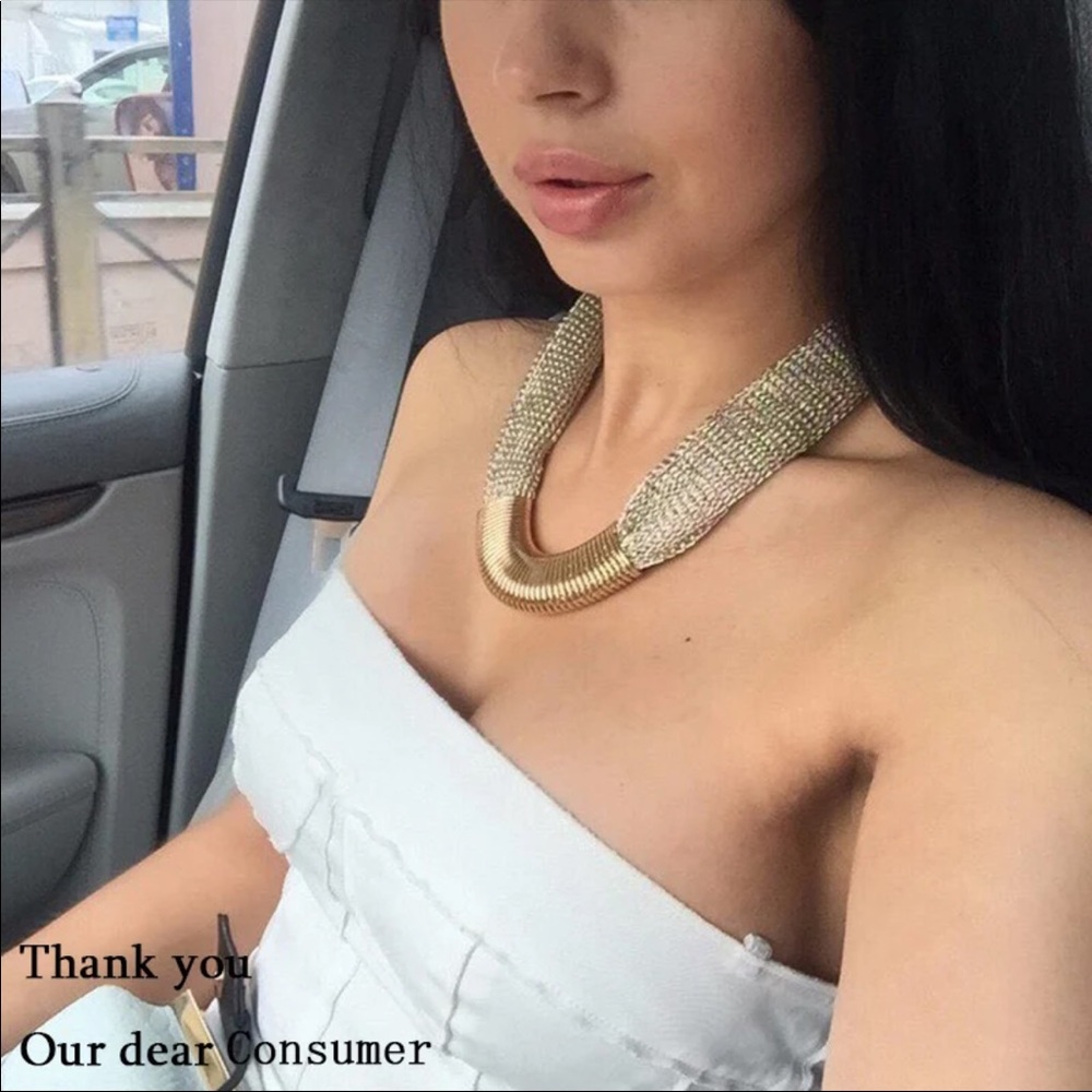 New Gold Chunky Collar Rope Chain Necklace